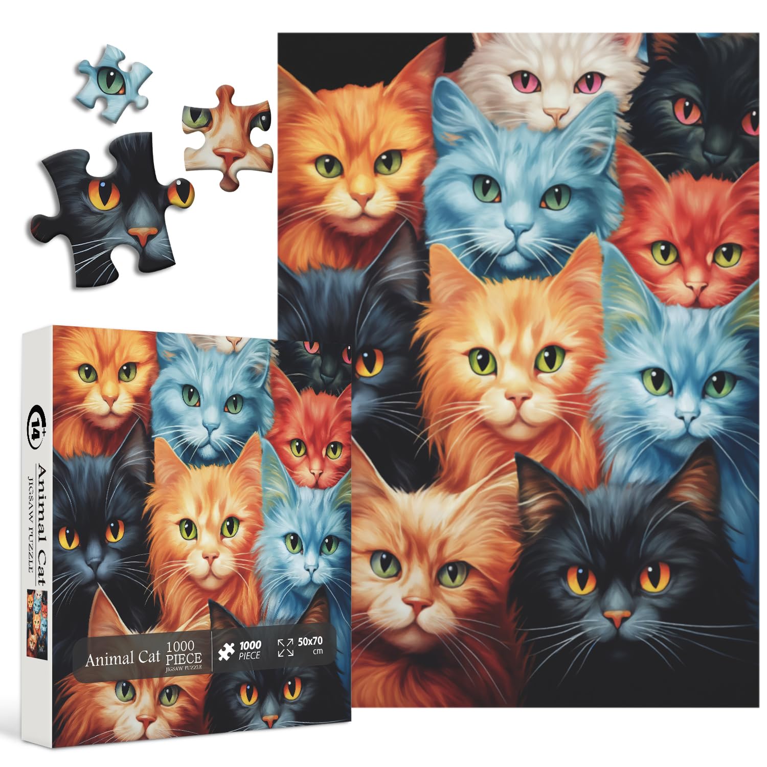 【Samuel】1/15までの最終値下げAI・1000％・猫 Amazon | PICKFORU 猫 1000ピースパズル 大人用 動物パズル